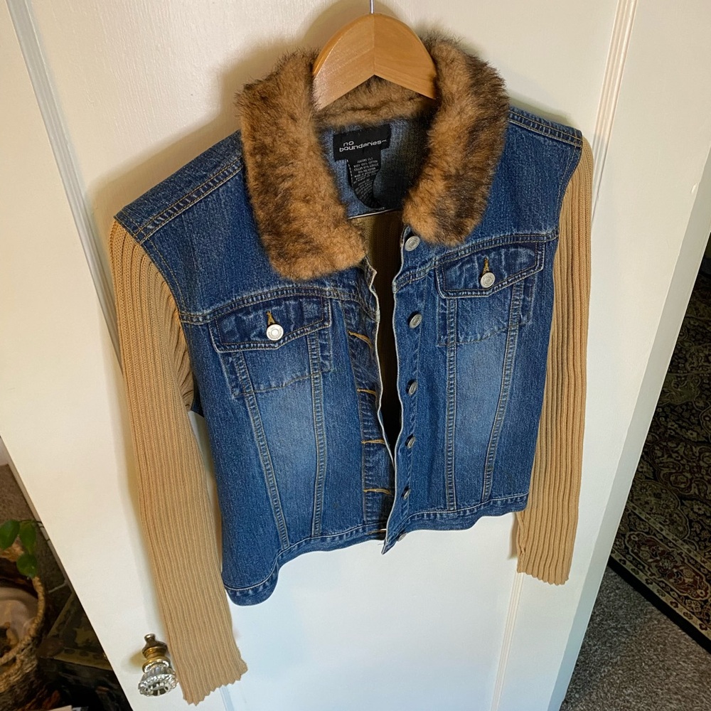 Y2k Denim Sweater Jacket